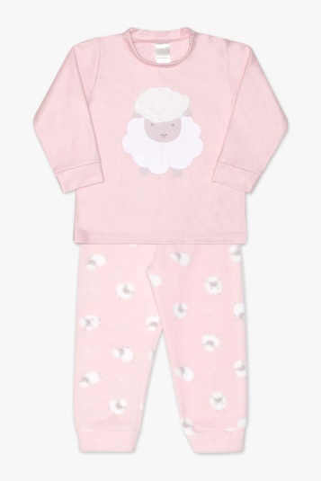 Pijama soft ovelhinha rosa infantil